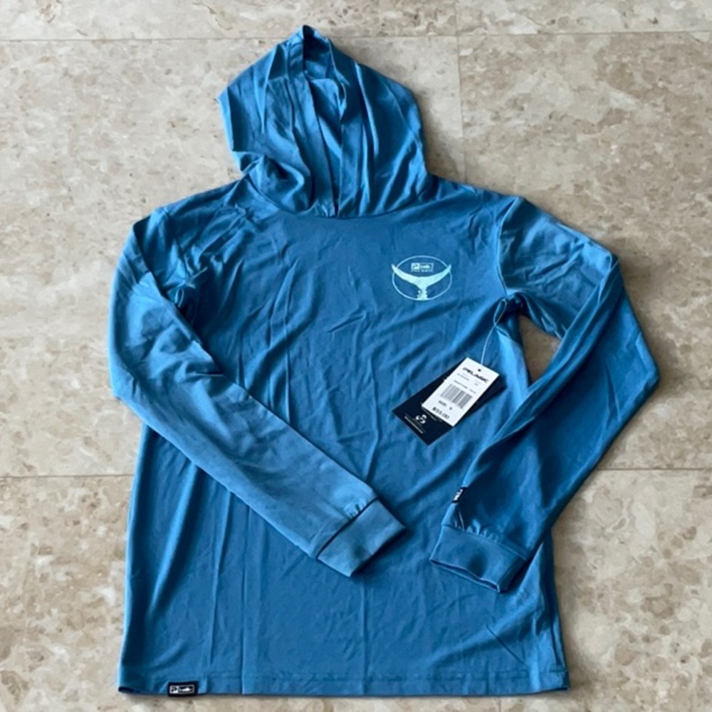 Blue Hooded Pelagic High Performance Offshore Gear Long Sleeve Shirt